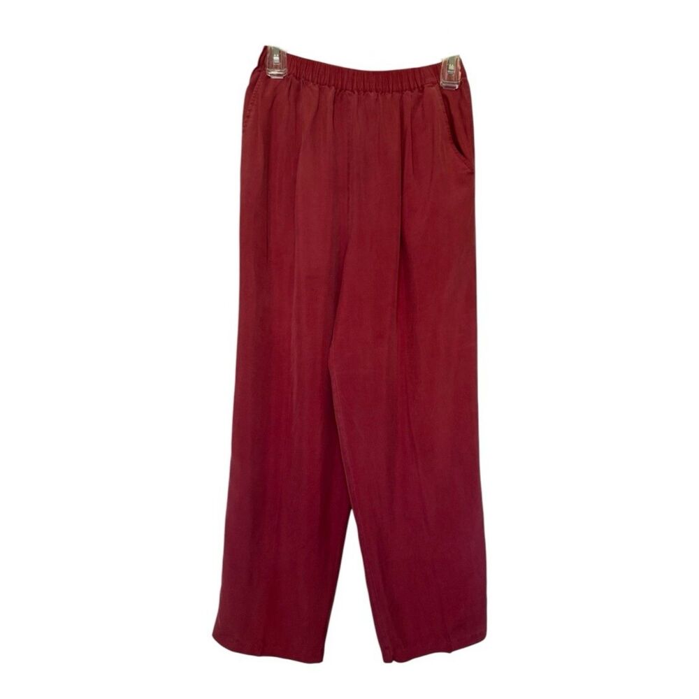 VINTAGE SAKS FIFTH AVENUE women's size small S petite 100% silk pink pants